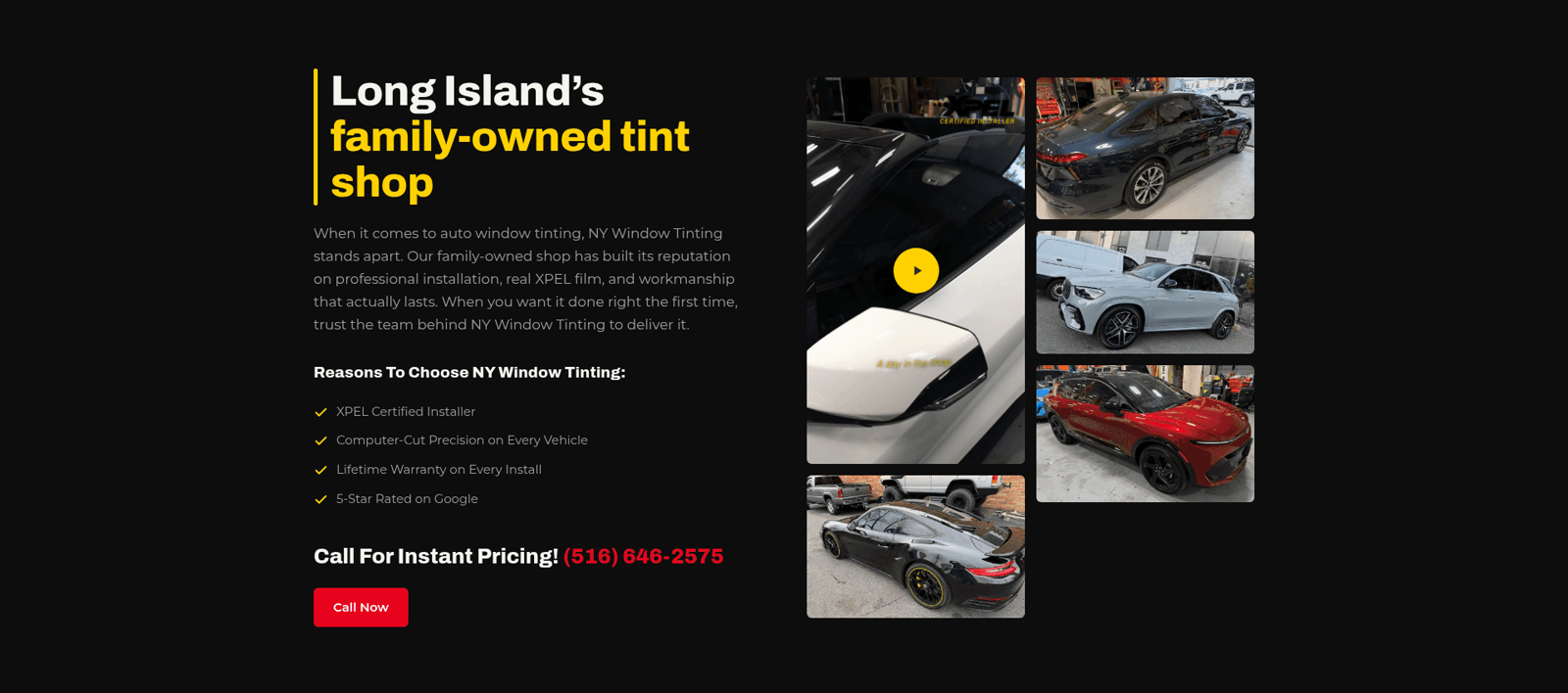 NY Window Tinting — Long Island's family-owned tint shop section